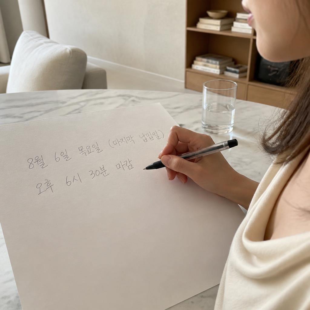 실제로 움직여야 하는 마지막 날