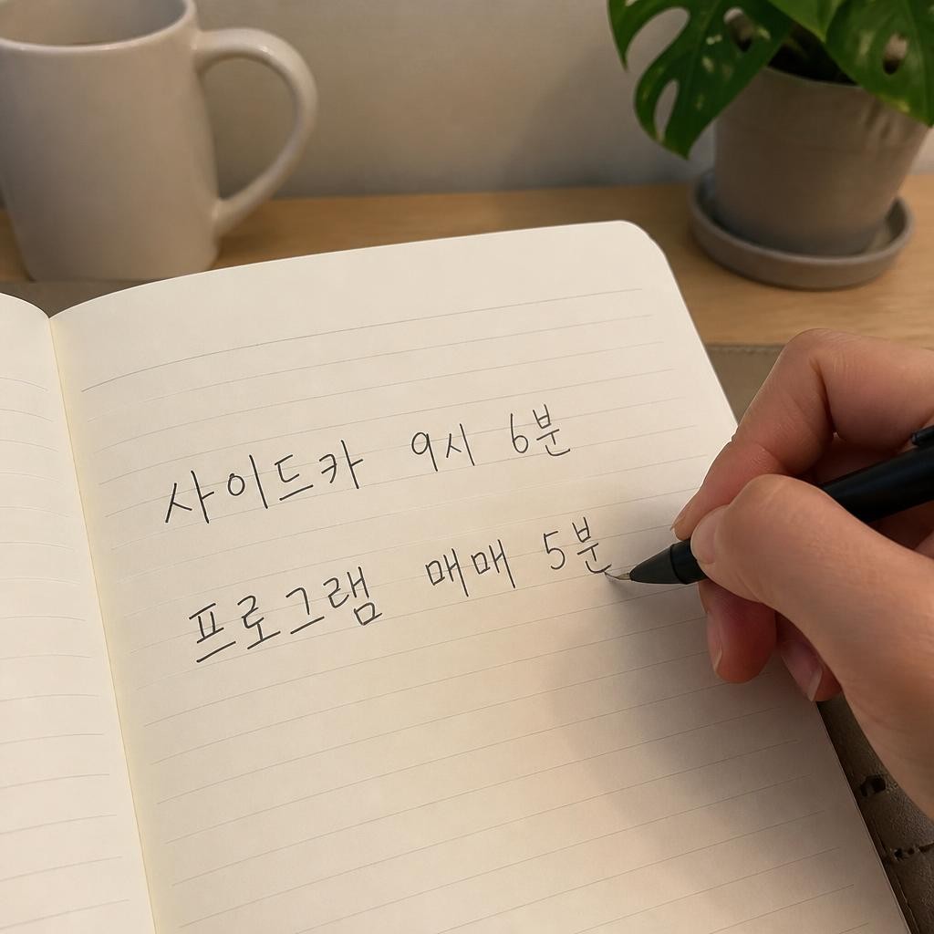개장 직후에 뜨는 사이드카