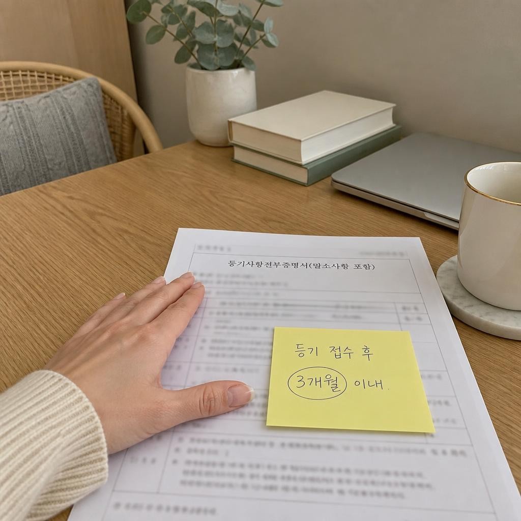 등기 접수 3개월, 이 날짜가 잔액 제한을 가릅니다