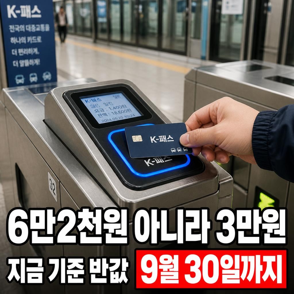 k패스 모두의카드, 지금 기준은 6만2천원이 아니라 3만원입니다