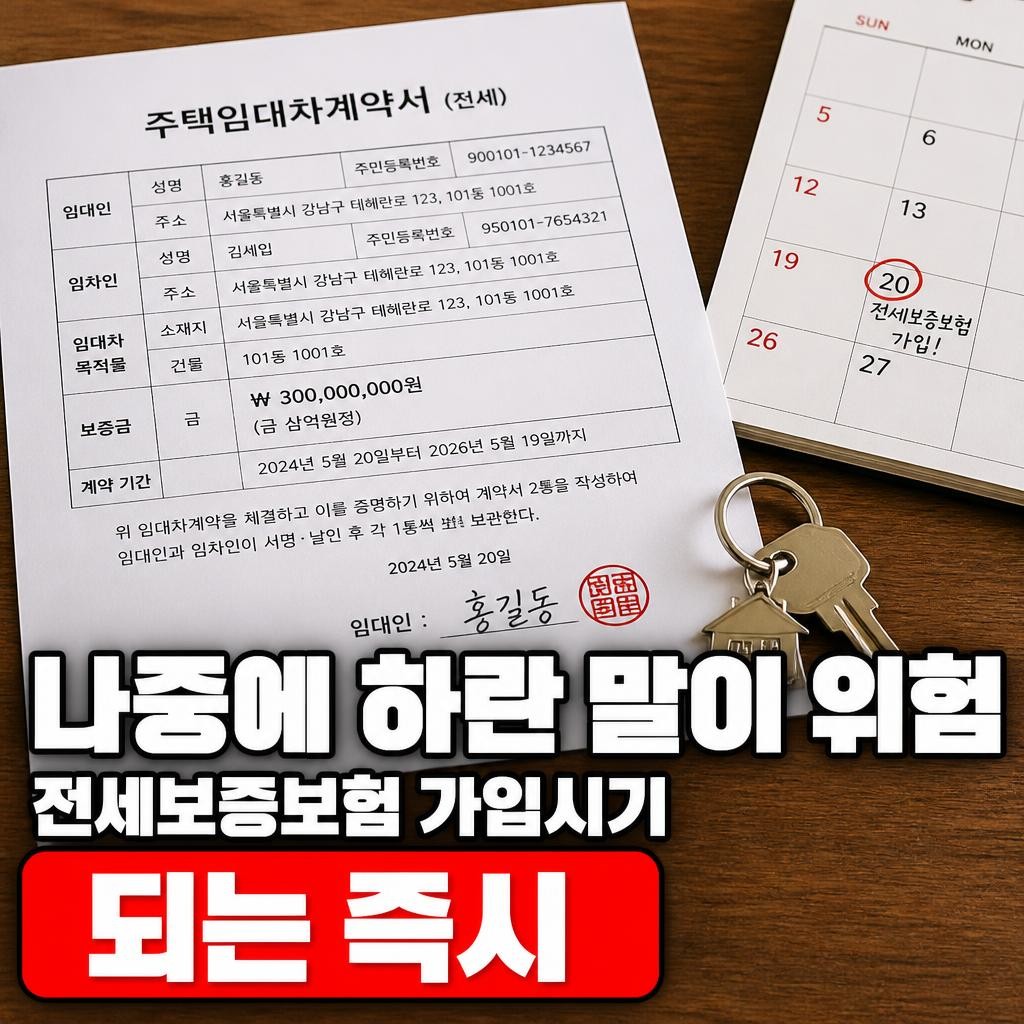 전세보증보험 가입시기, 나중에 하라는 말이 제일 위험합니다