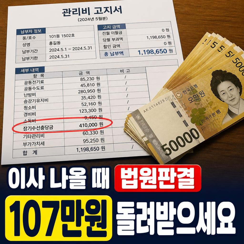 장기수선충당금반환, 법원이 세입자 손 들어준 107만원