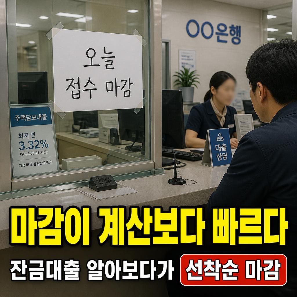 청약 잔금대출 한도, 계산해둔 숫자보다 마감이 먼저 옵니다