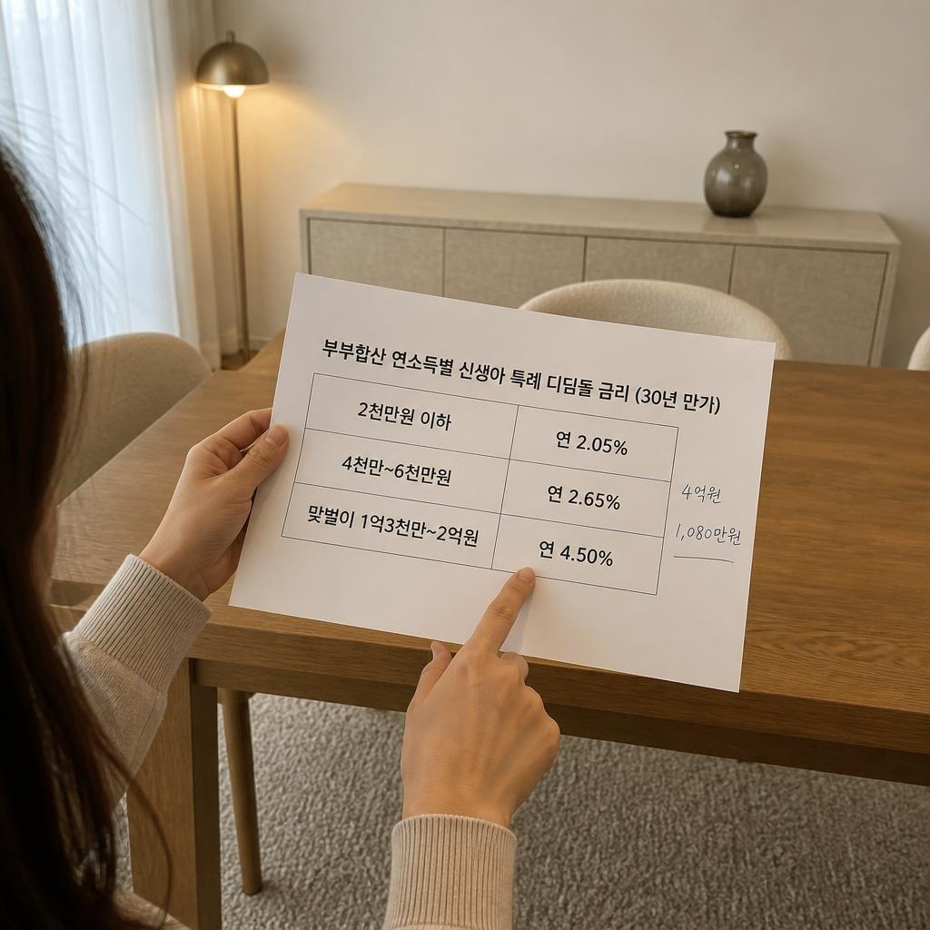 신생아 특례대출 금리 연 1.8~4.5%, 소득 구간과 만기로 결정