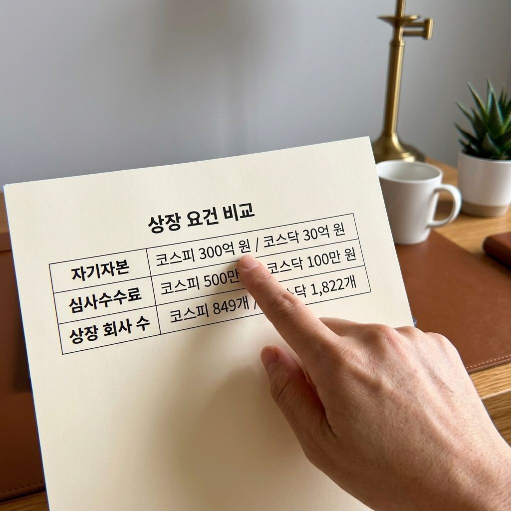 주식 상장 문턱의 차이, 코스피는 300억 코스닥은 30억이다