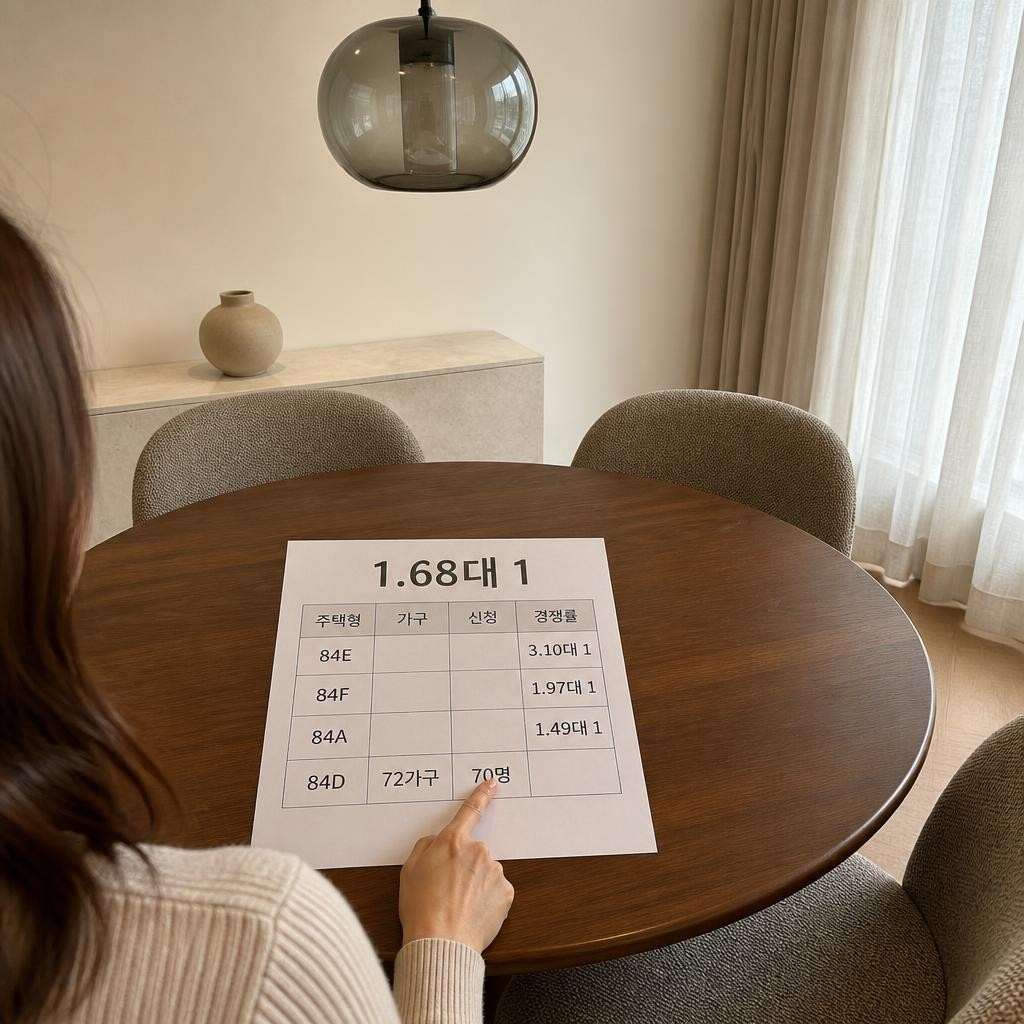 1순위 평균 1.68대 1, 84D는 72가구에 70명