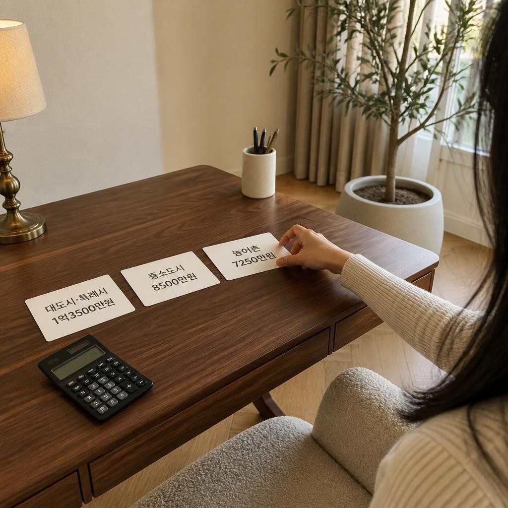 대도시 1억3500만원, 농어촌 7250만원부터 빼는 재산