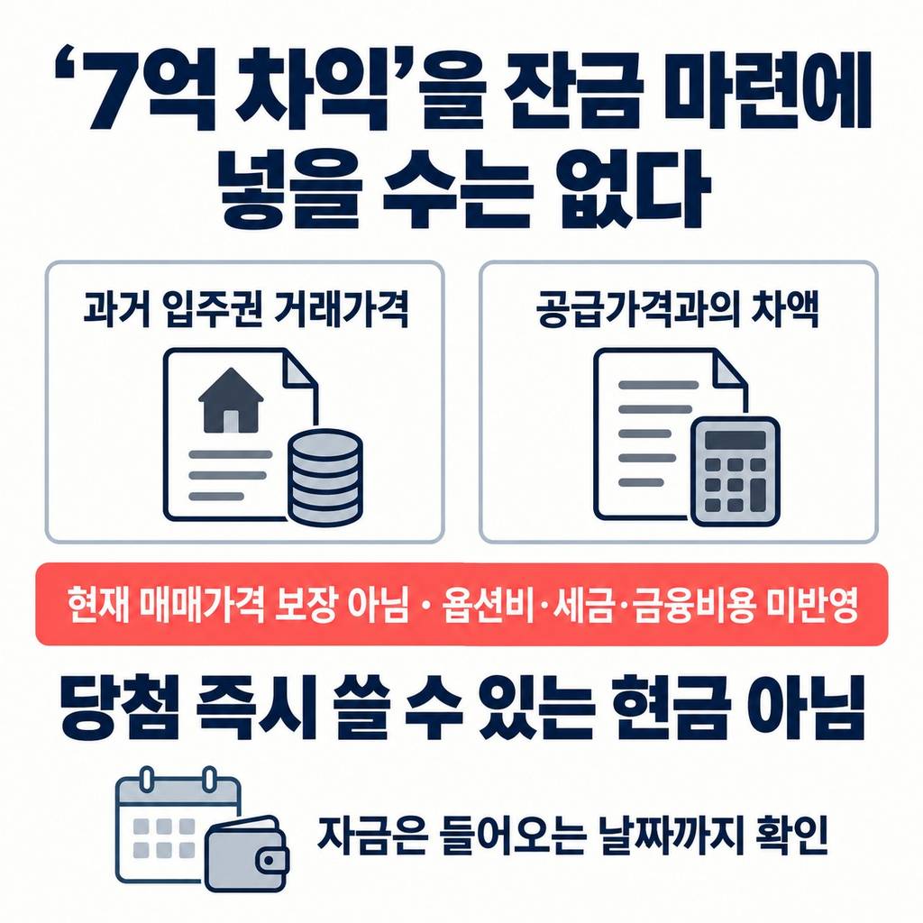 ‘7억 차익’을 잔금 마련에 넣을 수는 없다