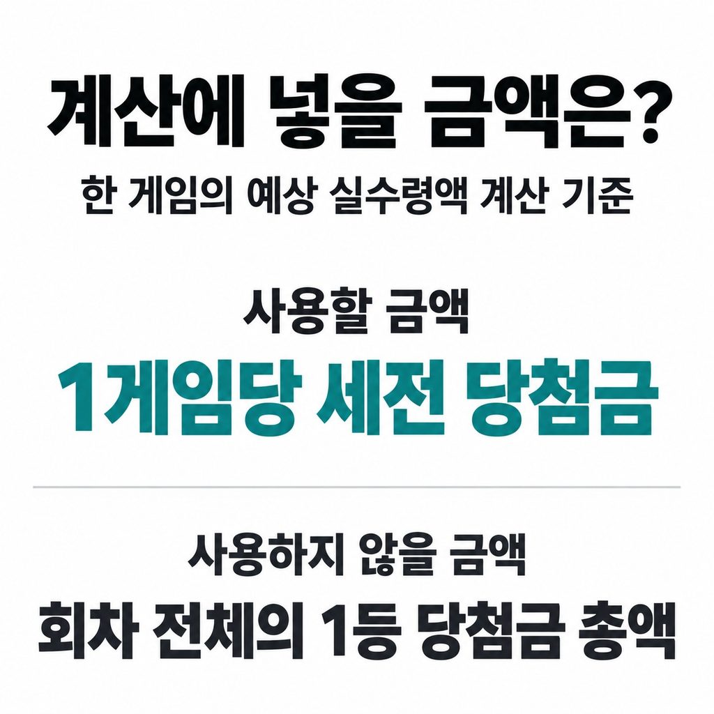 계산할 때는 1게임당 당첨금을 넣는다