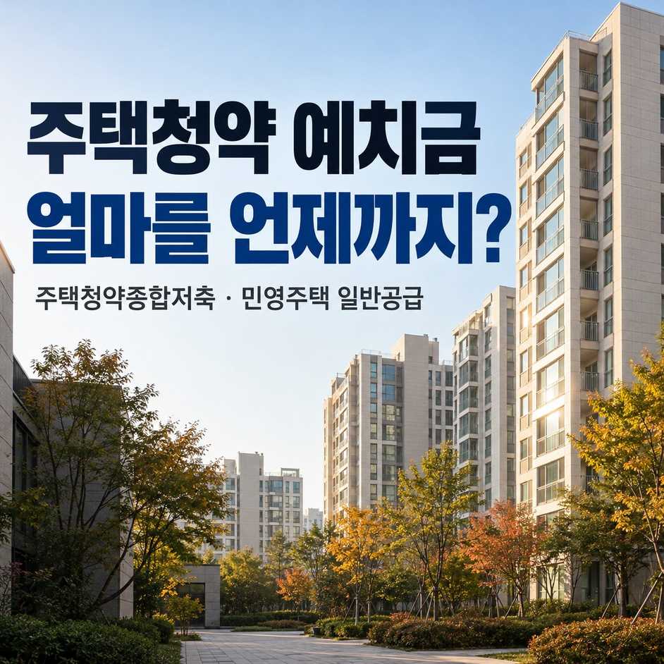 주택청약 1순위 조건 예치금, 얼마를 언제까지 넣어야 할까?