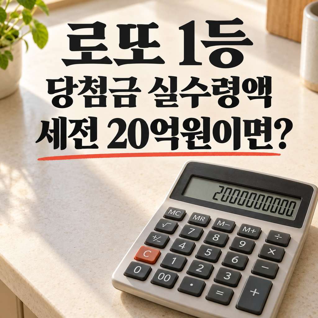 로또 1등 당첨금 실수령액, 세전 20억원이면 얼마 남을까?