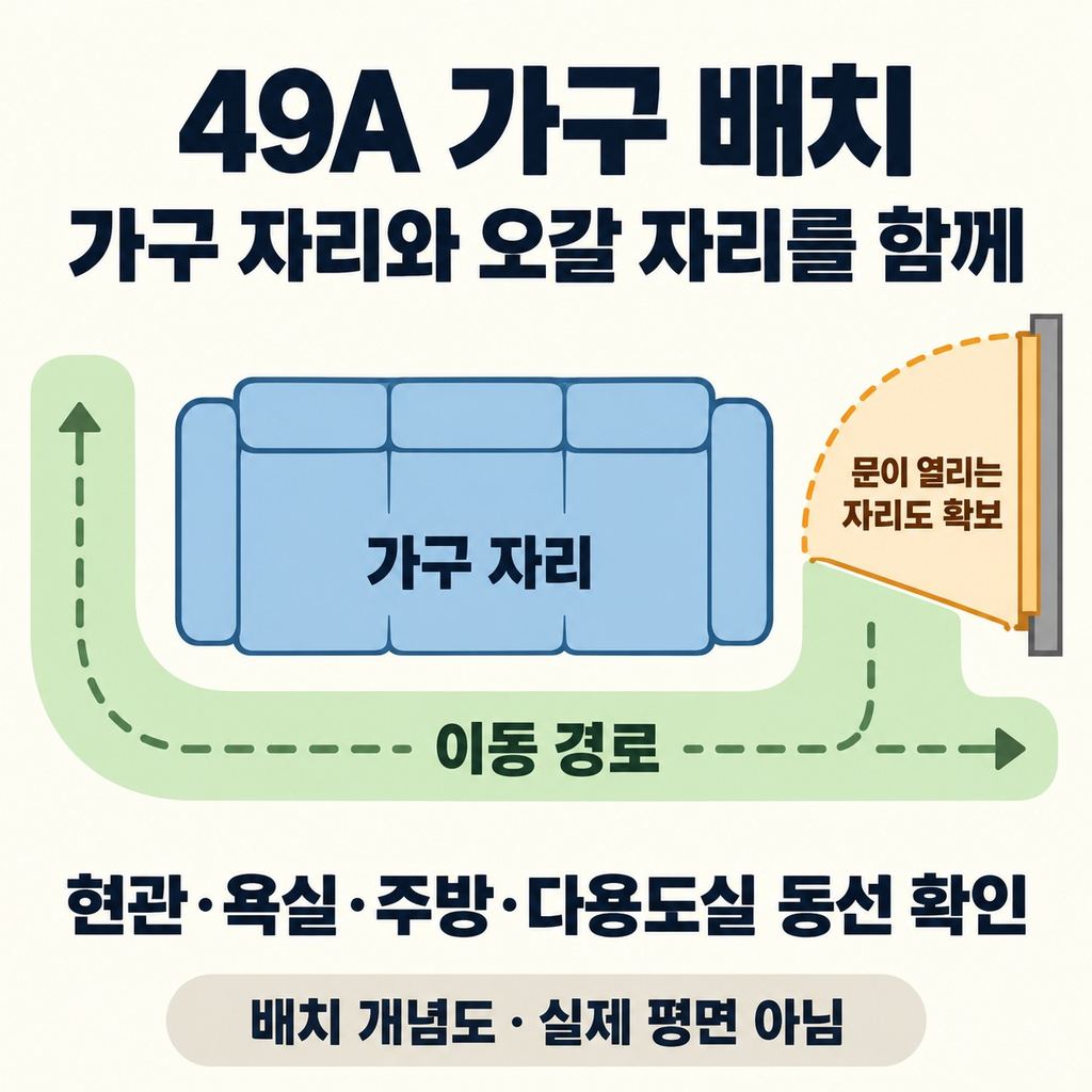 49A, 가구를 놓고도 편하게 오갈 수 있을까?