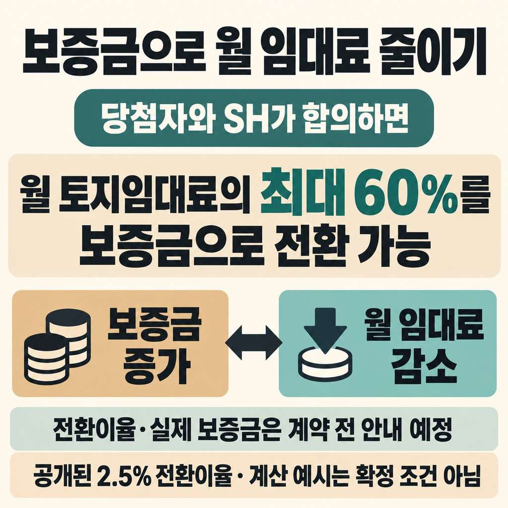 목돈을 맡기고 월 임대료를 줄일 수도 있다