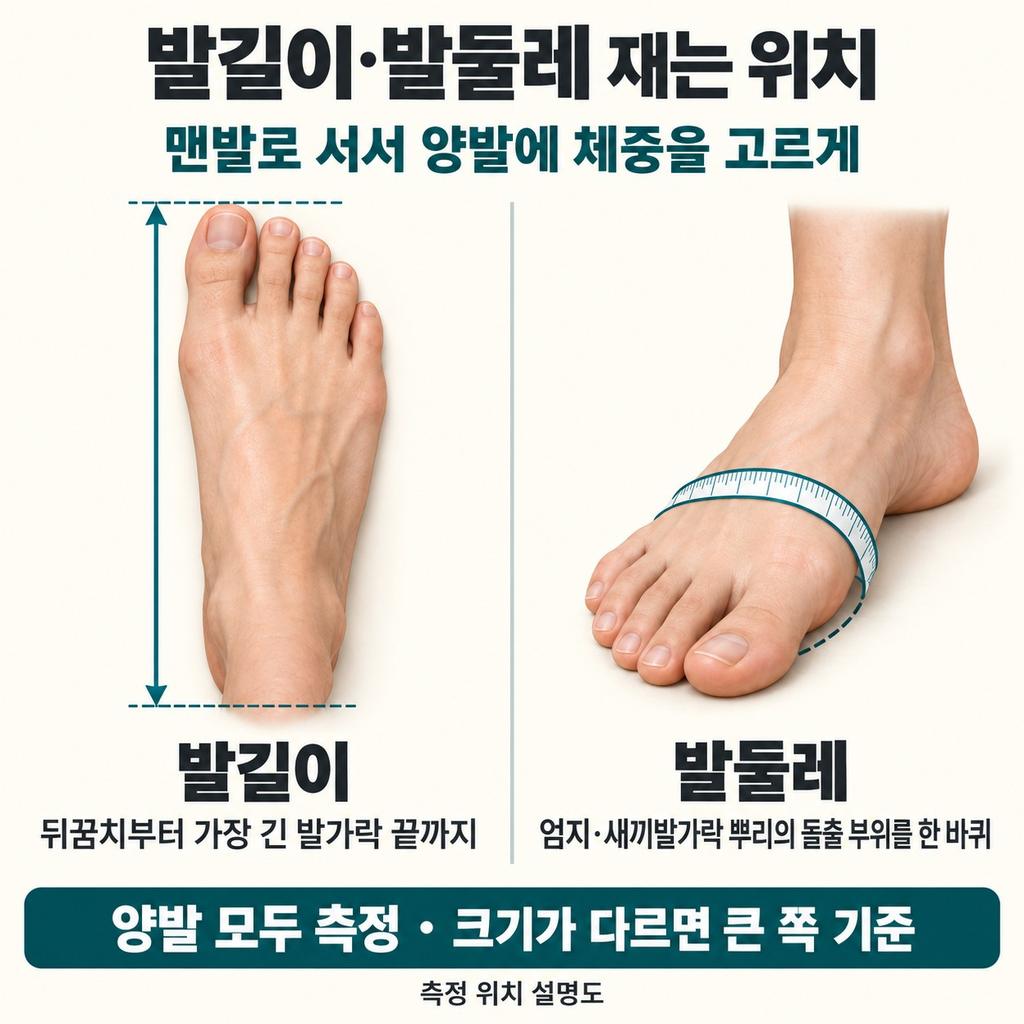 발길이와 발둘레를 함께 재면 선택이 쉬워진다
