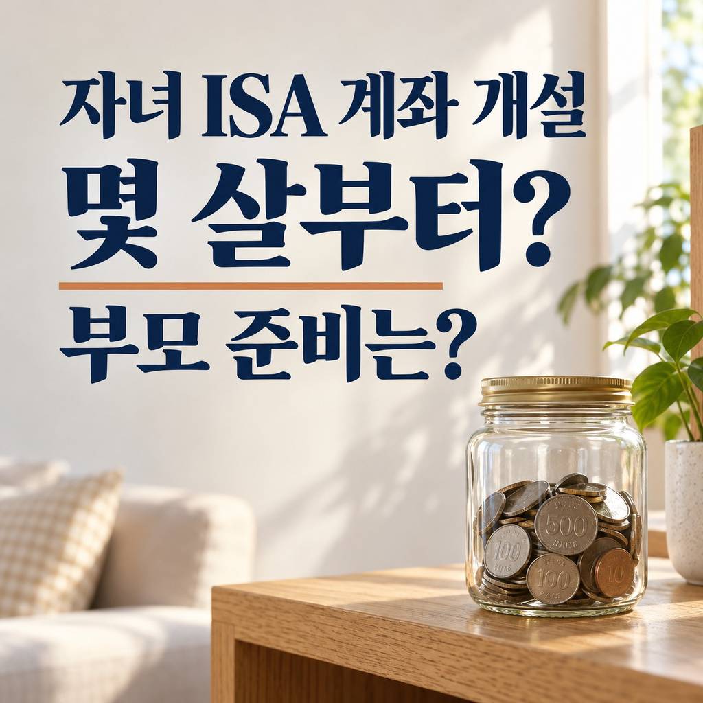 자녀 ISA 계좌 개설, 몇 살부터 가능하고 부모는 무엇을 준비할까?