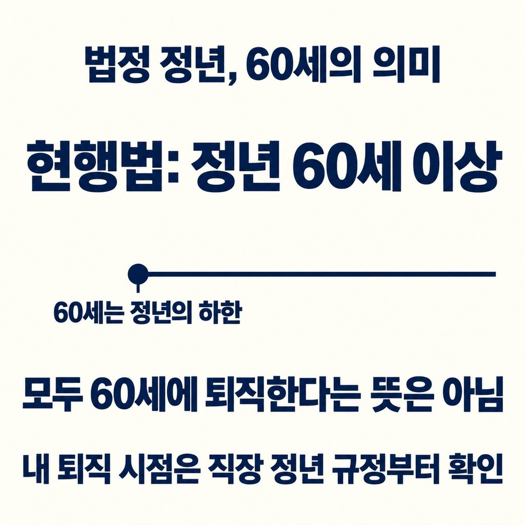 지금 법으로 정한 정년은 60세 이상이다