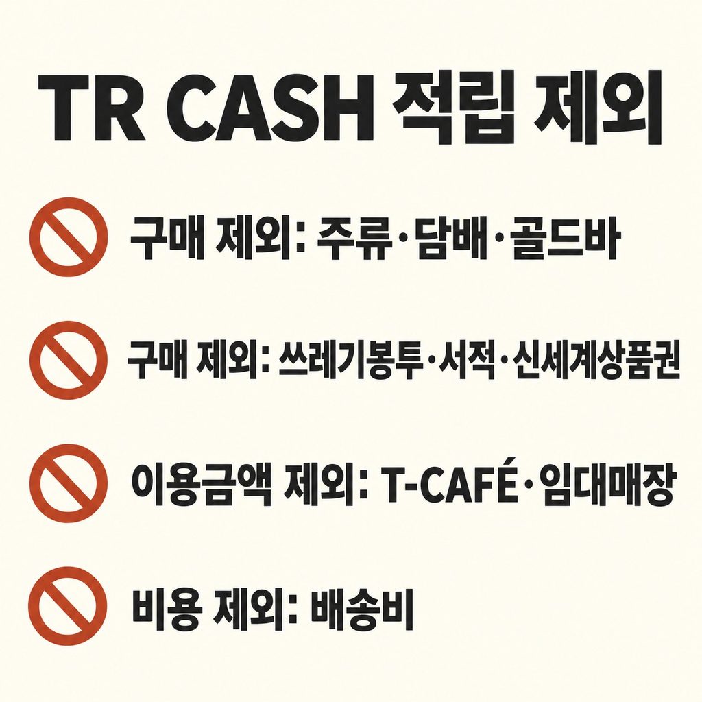 장본 금액이 모두 적립 대상은 아니다