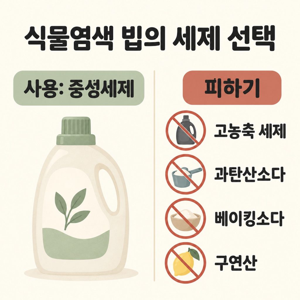 중성세제를 쓰고 오래 담가두지 않기
