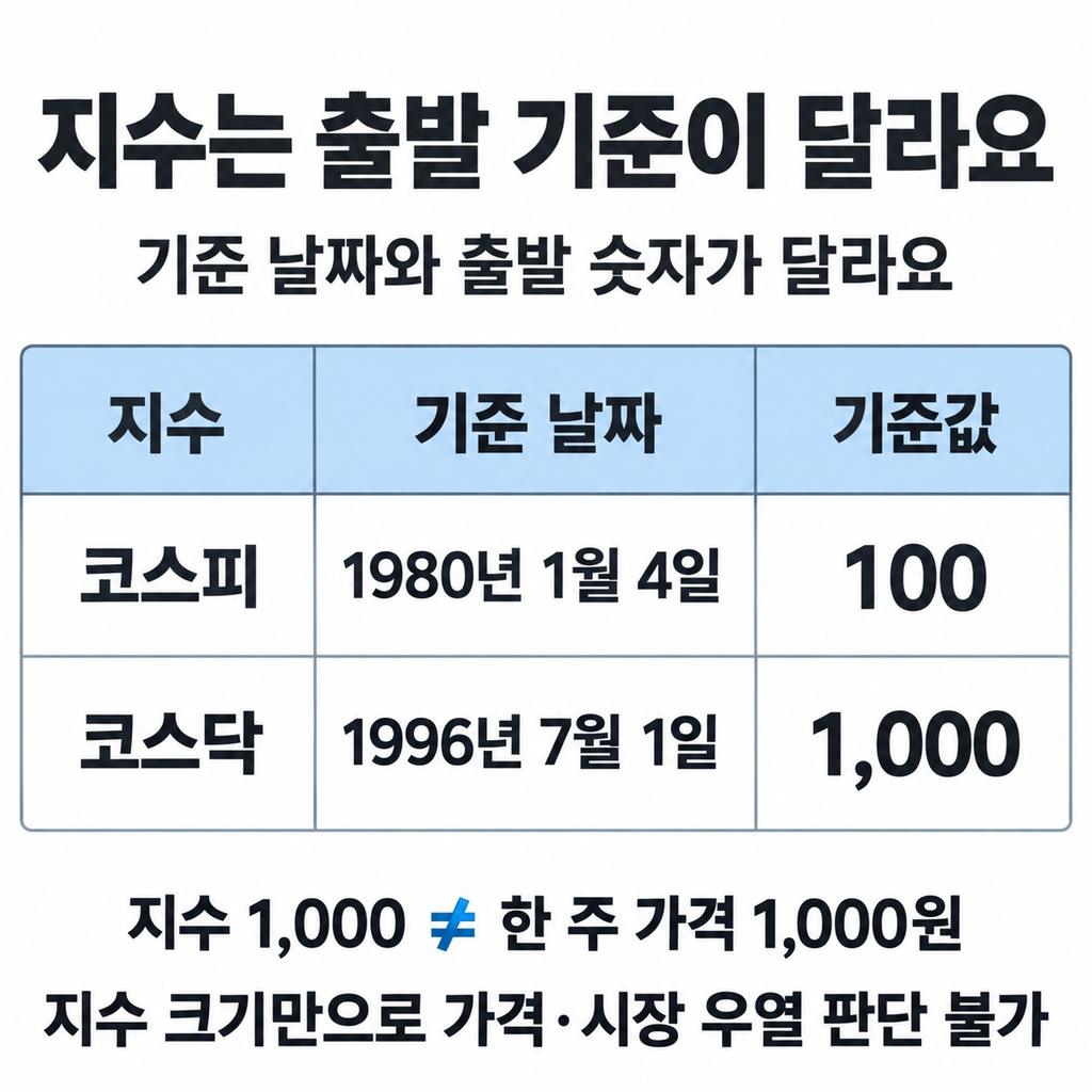 지수 숫자가 크다고 더 비싼 시장은 아니다