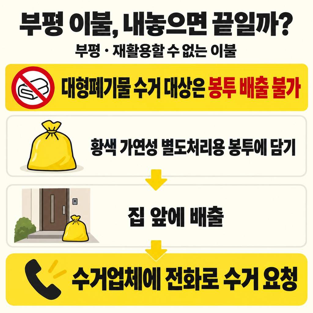 부평은 황색 봉투에 담고 수거 요청까지 한다