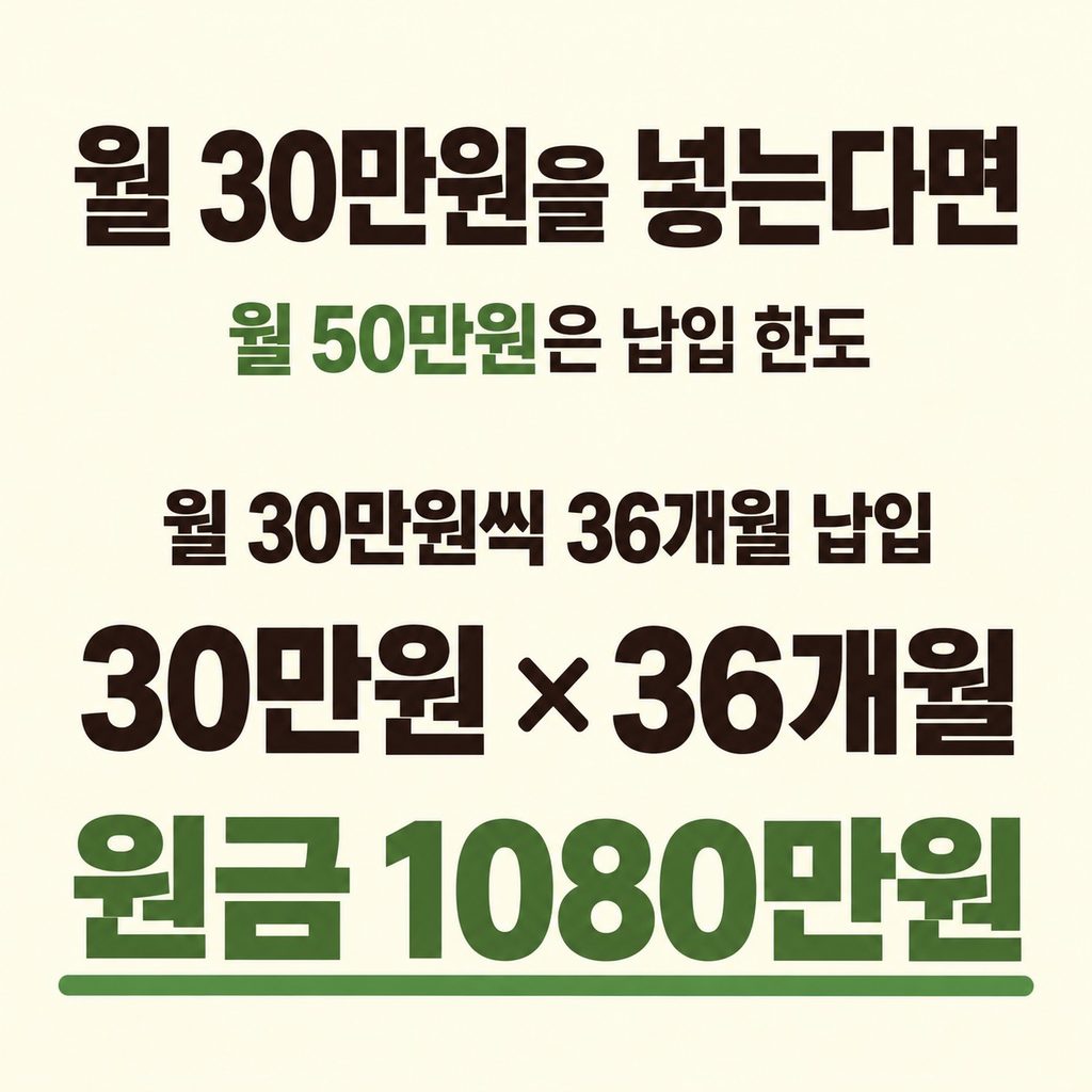 월 30만원을 넣는다면 원금과 기여금부터 본다