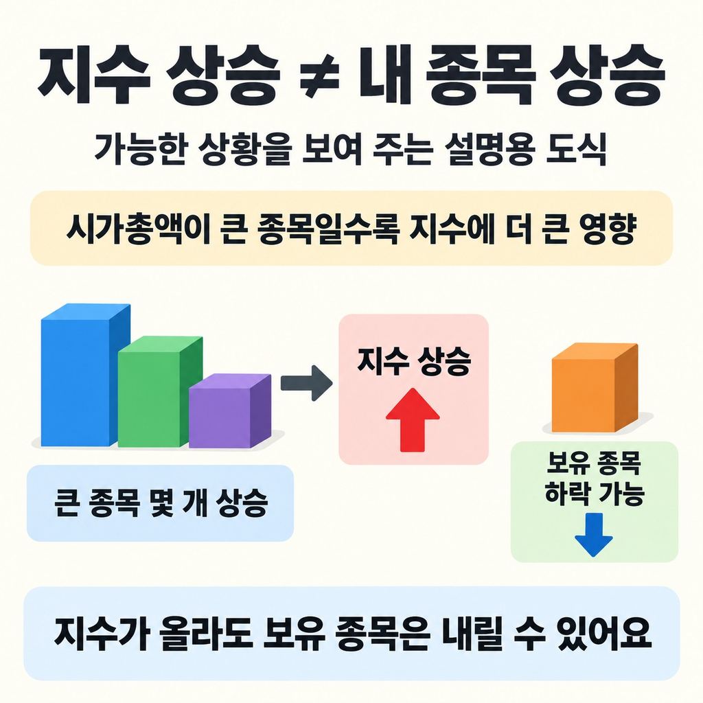 지수가 올라도 보유 주식은 내릴 수 있다