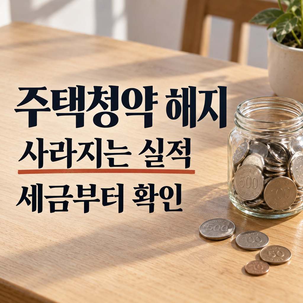 주택청약 해지 불이익, 사라지는 실적과 세금부터 확인하자